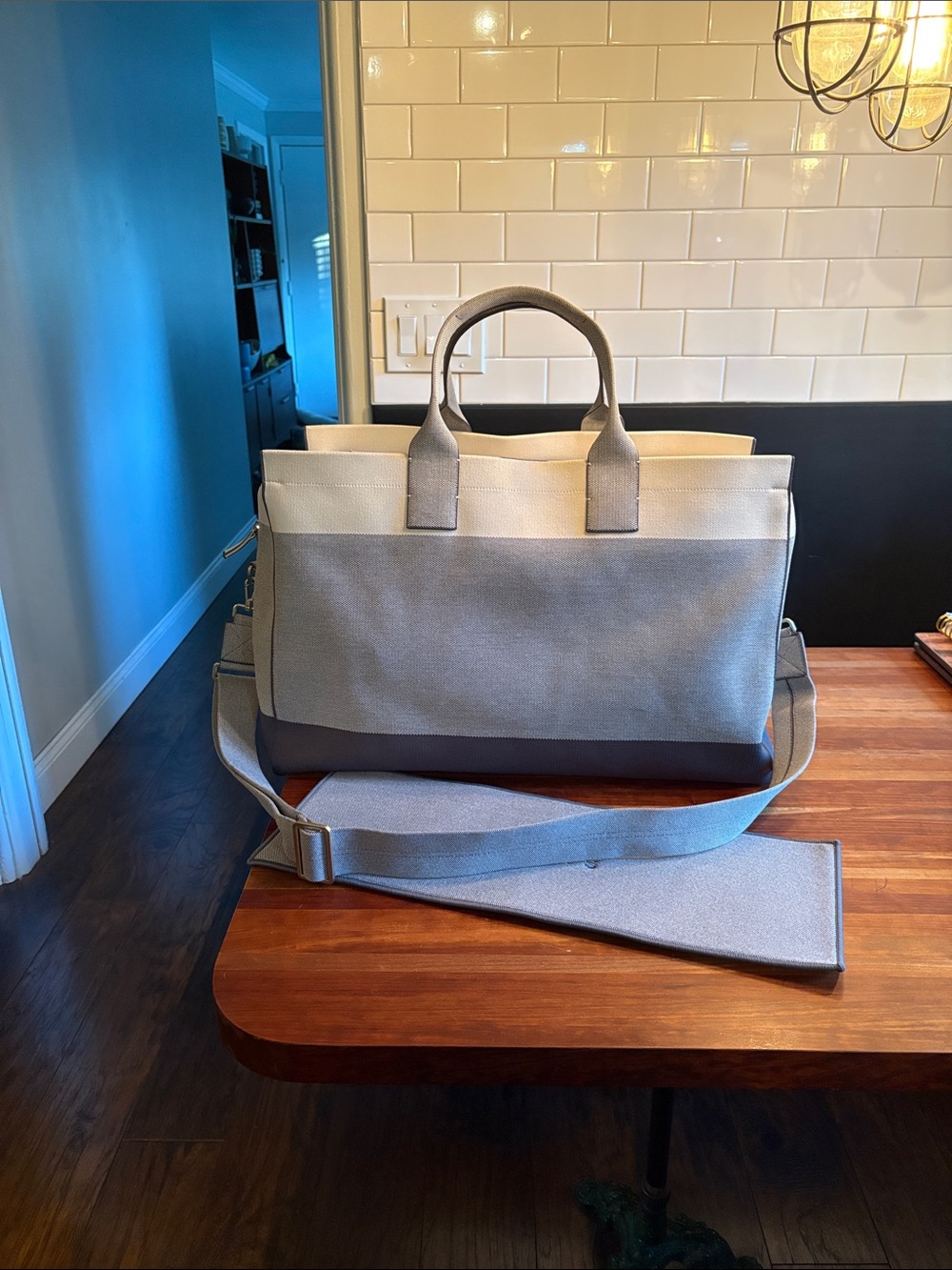 Rothy’s Weekender Bag in Sandstone, like new.